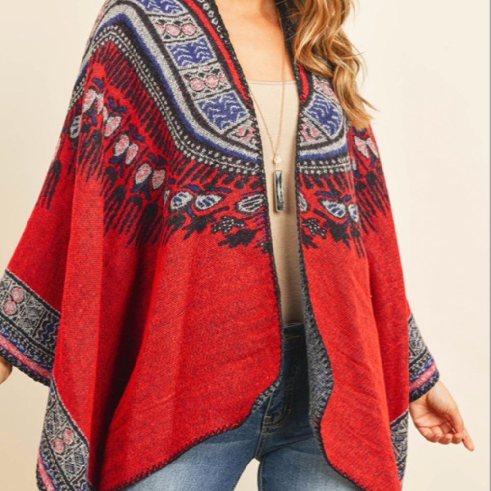 NWT Patterned Poncho/ Shawl